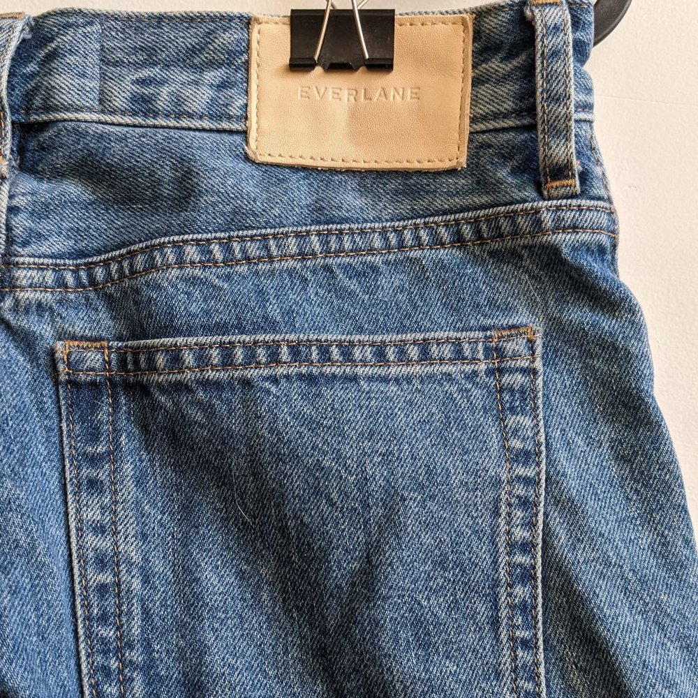 Everlane 90s Cheeky Straight Jean Medium Blue Wash High Rise Size 25